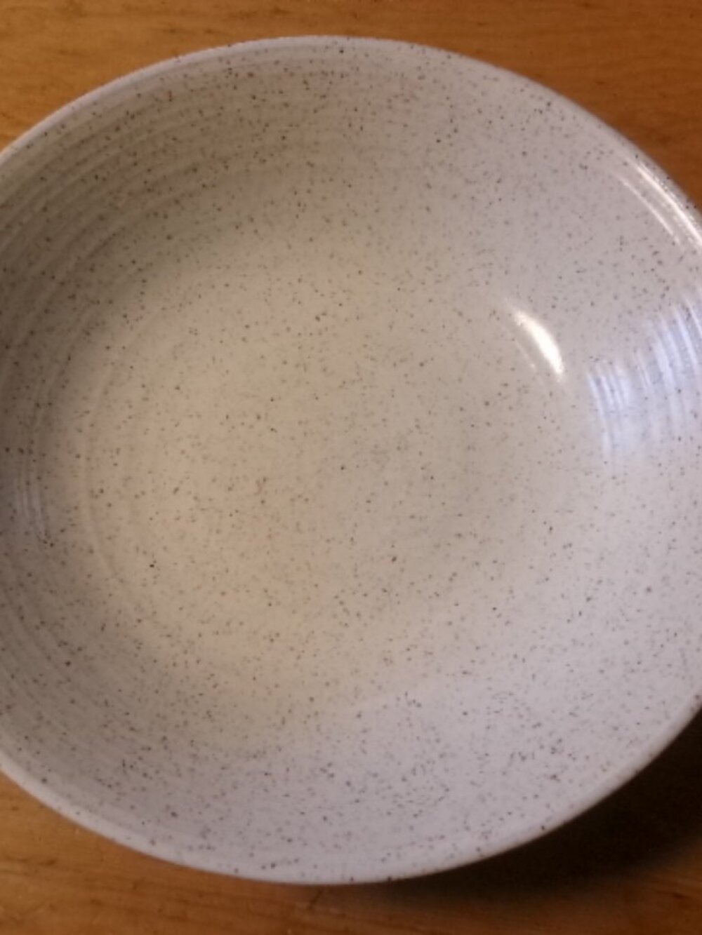 Vtg Homespun speckled brown cream serving bowl Churchill England 9.5 in bowl